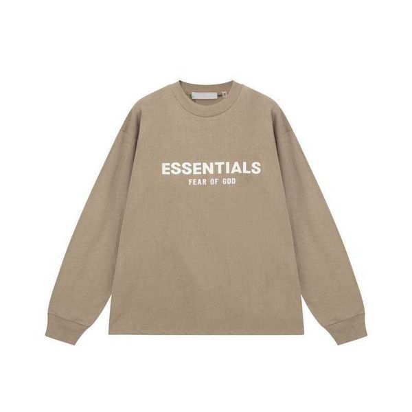 

ess hoodie trendy fog chest essentials letter print 23 american autumn trend round neck sweater long sleeve, Black