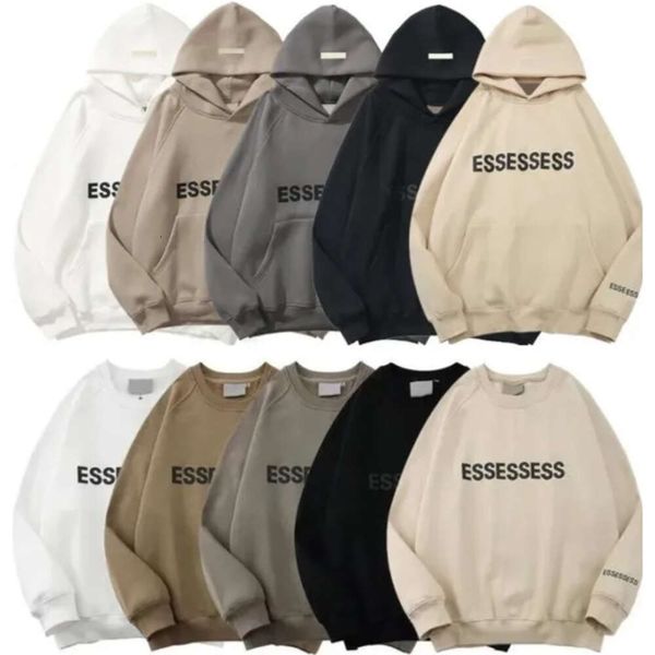 

men's hoodies sweatshirts designer women mens essent fashion loose essentail streetwear clothing essen lovers street tracksuit suit, Black
