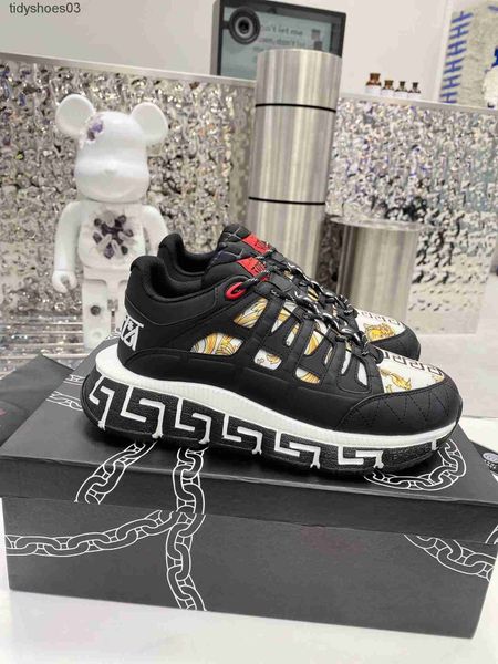 

luxury men's shoes color lace up running shoes trigreca sneakers good, Black