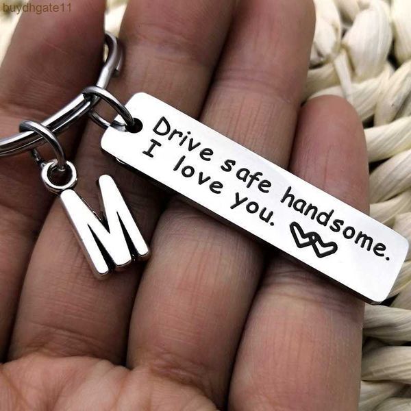 

nzbd key rings jewelry safe driving gifts to him stainless steel long keychain creative couple, Slivery;golden