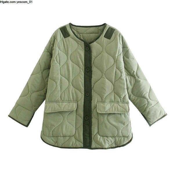 

winter women quilted jacket casual color block long sleeve round neck button-down cardigans cotton-padded coats, Black;brown