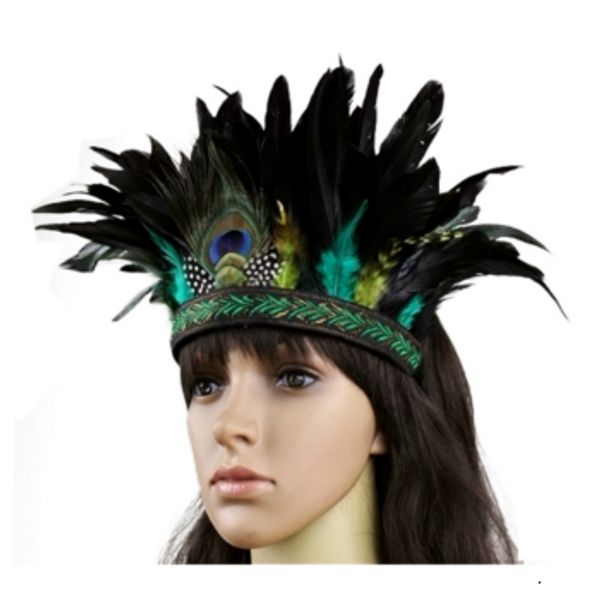 

hair accessories fashion accessories hair band peacock feather headdress hair headpieces headband for adults and kids halloween carnival 230, Slivery;white