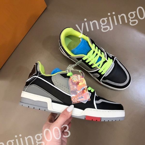 

2023 new luxury designer woman shoe leather lace up men fashion platform sneakers white black mens womens casual shoes chaussures size 39-44