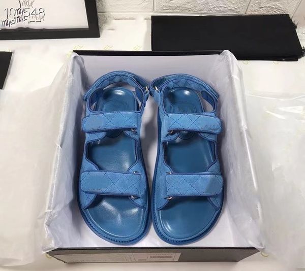 

sandals women designer slippers suede leather slide blue green canvas beige sable luxury slipper 0817, Black