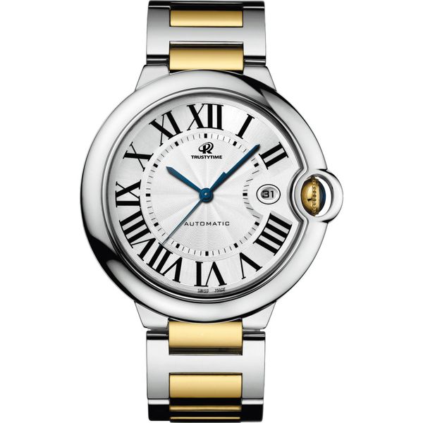 

fashion men's watch designer watch men's automatic watch mechanical movement stainless steel strap deep waterproof blue balloon se, Slivery;brown