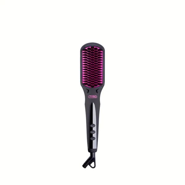 

hair straightener brush, tymo one-step straightening brush with 393.7inch negative ions, anti-frizz ceramic brush to smooth hair, 16 temps w, Black