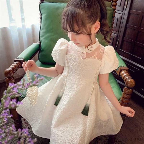 

girl's dresses girls' dress 2023 summer new chinese style retro hanfu ethnic style qipao foreign style girls' princess dress, Red;yellow