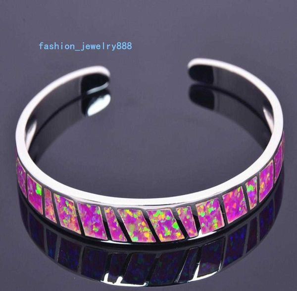 

whole retail fashion fine pink fire opal bangles 925 silver plated jewelry for women dsc3044362858, Golden;silver