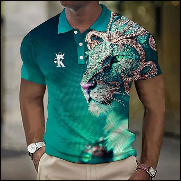 

mens polos man polo shirt printed short sleeved tshirt summer clothin animal fashionable t shir fitting casual oversized 230815, White;black