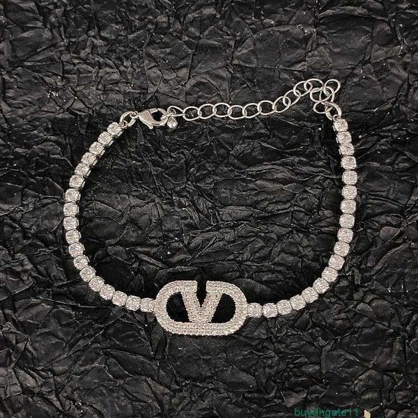 

nw5o bracelet bangle full diamond v-shaped women's light luxury cool design zircon, Black