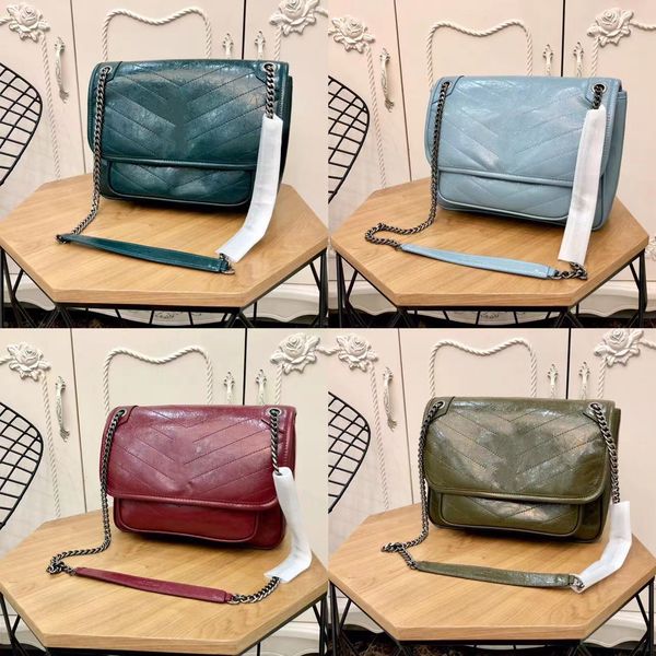 

2023 luxury handbag shoulder bag brand loulou y-shaped designer seam leather ladies metal chain black clamshell messenger chain bags box who