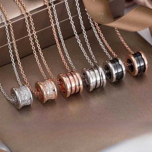 

Fashion Bvlgr jewelry brand designer women's accessories Little Red Black and White Ceramic necklace Full Diamond Small Man Collar Chain Decoration Couple Necklace