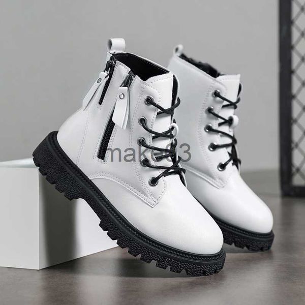 

boots 2022 new winter children shoes pu leather waterproof tide boots kids snow boots brand girls boys rubber boots fashion sneakers j230816, Black;grey