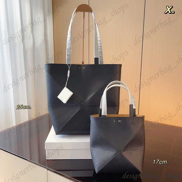 

luxury designer bags new tote genuine leather jigsaw folding bag lightweight large capacity tote shopping bag foldable shoulder bag 230816