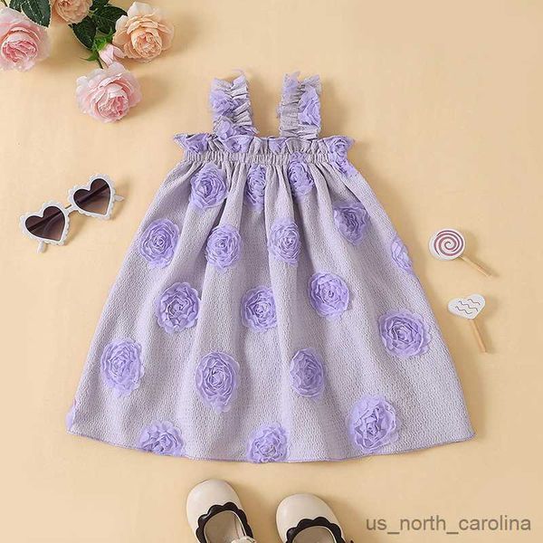 

girl's dresses baby girls summer dresses sleeveless square neck flower loose dresses r230816, Red;yellow