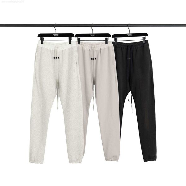 

ess pant luxury mens designer season 7 main line fears of god fog tide brand high street loose casual straight tube leggings men's pant, Black