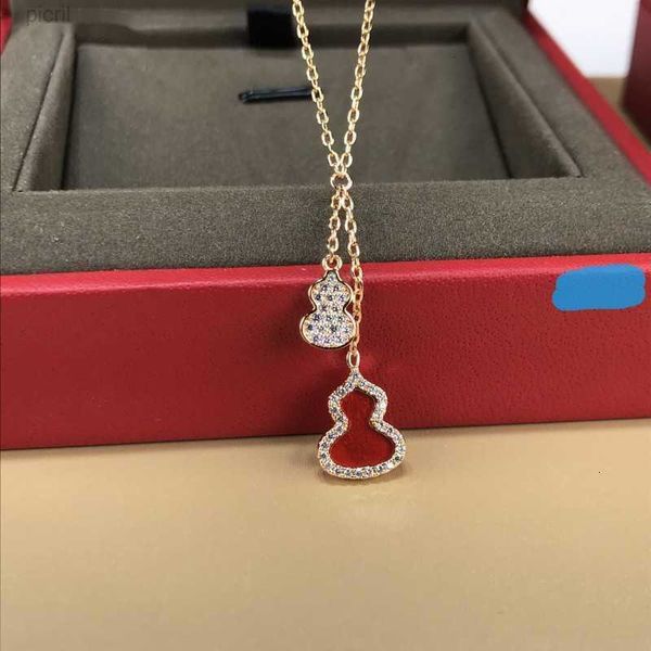 

designer jewelry pendant necklace classic steel diamonds bottle gourd necklaces 18k gold plated women luck jewelry5kjhg, Silver