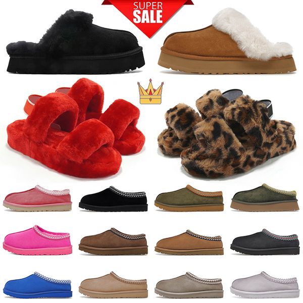 

sell classic design aus 51250 puffer sandals australian boots slippers goat coquette skin sheepskin warm furry fluff slides martin short wom, Black
