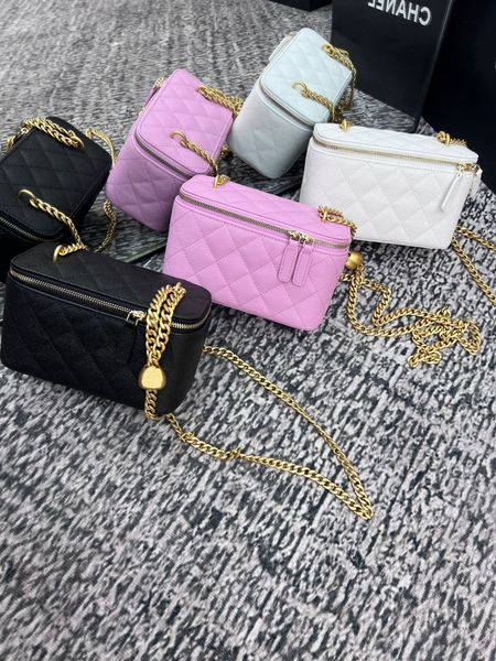 

10a super original quality 17cm gold ball cardioid chain shoulder bag classic real leather women handbags ladies cosmetic tote luxurys desig