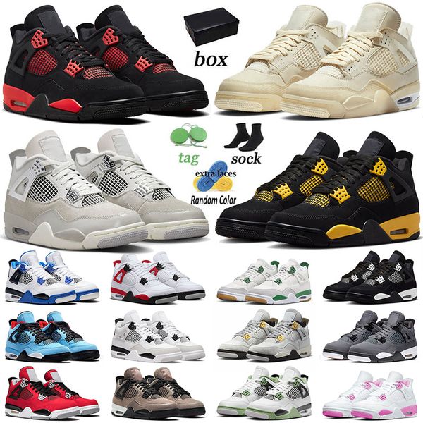 

thunder 2023 mens 4 basketball shoes 4s iv sail frozen moments military black cat ts x bred jumpman cactus jack outdoor men women trainers b
