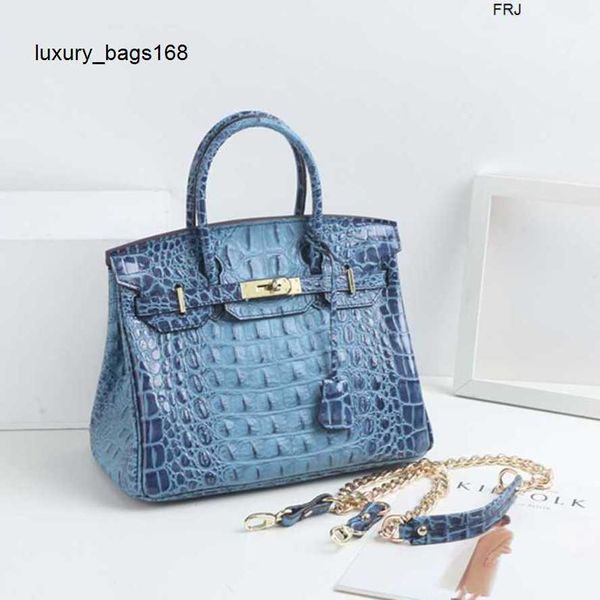 

birkins handbags handmade 7a genuine leather platinum bag for women 2023 new fashion european and american crocodile pattern handheld one sh