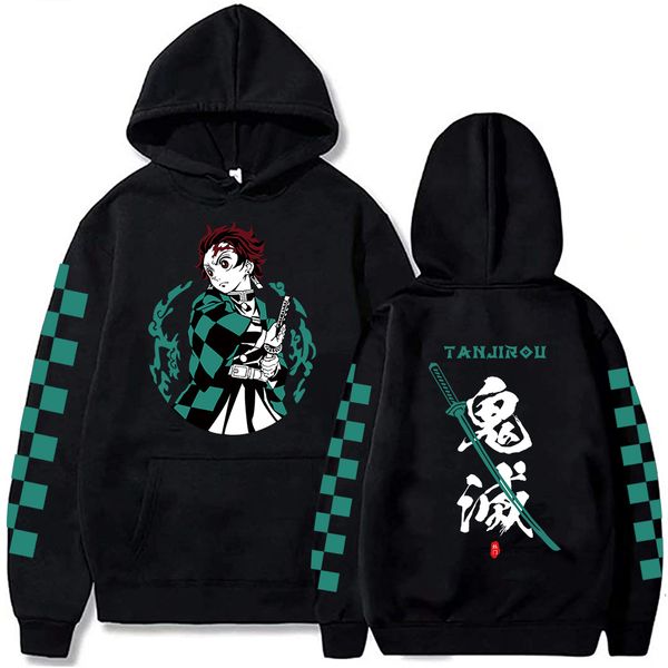 

mens hoodies sweatshirts anime sweatshirts demon slayer hoodie tanjiro kamado ho sweatshirt oversized hoody y2k cloth long sleeve pullover f, Black