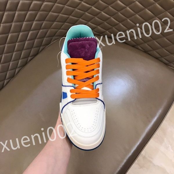 

2023 designer sneakers women shoes classic calfskin sneakers casual style leather trainers lace-up sports train shoes size 39-44 rd1011, Black