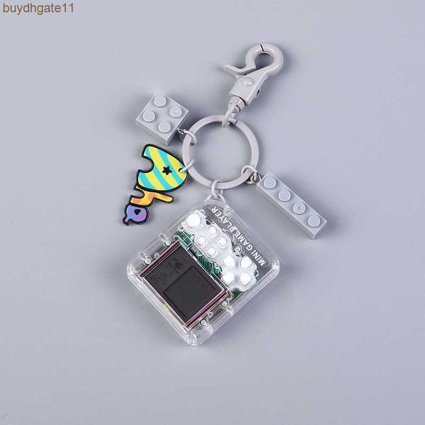 

e0er key rings creative and practical student gift keychain tetris mini game motorcycle keychain bag pendant, Slivery;golden