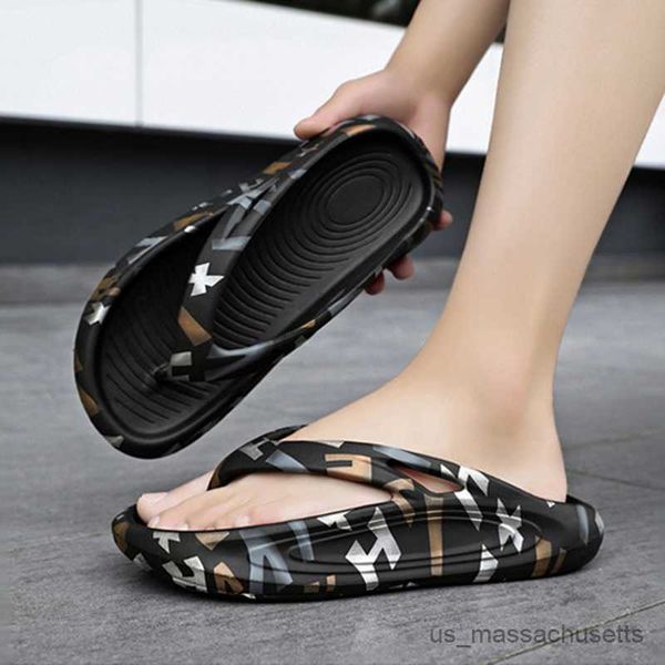 

slipper thick sole flip flops men slippers summer men sandals outside fashion casual beach breathable shoes for men home slippers r230816, Black;grey