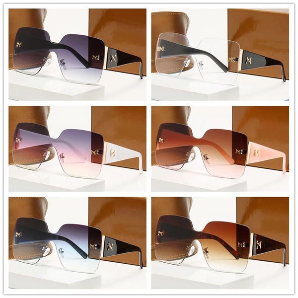 

2022 fashion designer sunglasses men and women designers metal frameless sunglass retro womens mens uv400 sun glasses, White;black