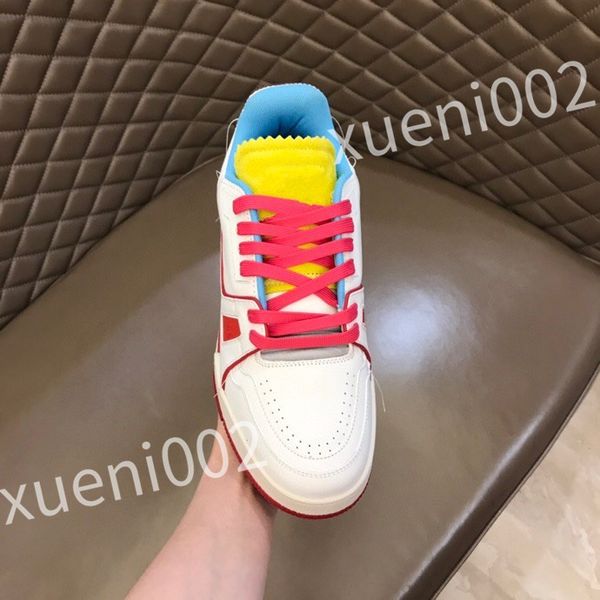 

new luxury designer sneakers women shoes classic calfskin sneakers casual style leather trainers lace-up sports train shoes size 39-44 rd101, Black