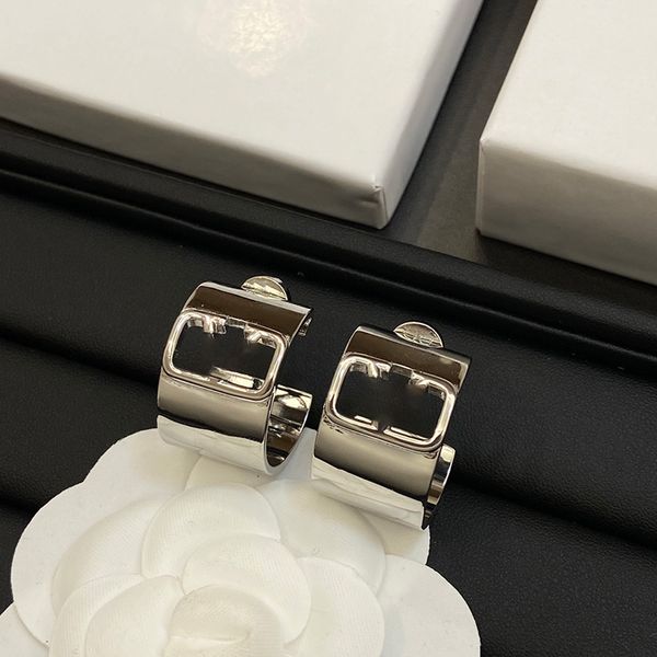 

women simple personalized earrings 925 silver chic charm stud fashion stainless steel eardrops young branded designer earrings, Golden