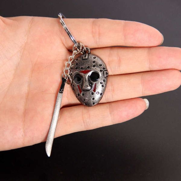 

gxg3 key rings black friday jason alloy mask keychain early bird creative pendant car gift, Slivery;golden