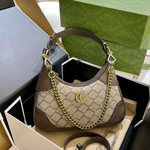 

designer attache shoulder bag women hobo half moon bag chains underarm handbag fashion leather crossbody bags g luxury ladies purse wallets