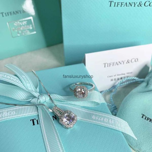 

designer ring tiffanines co classic six claw women's diamond ring 925 sterling silver set with diamond fashion versatile ring
