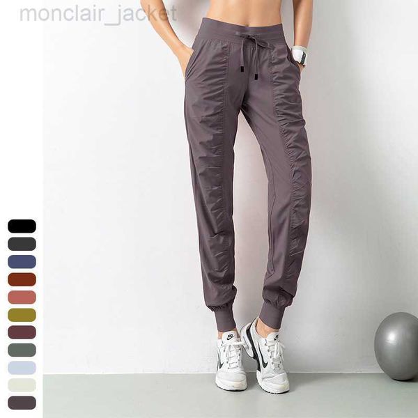 

desginer al yoga legging 2023 spring/summer breathable sports pants women's loose running training fitness pants pocket casuleggings, Black