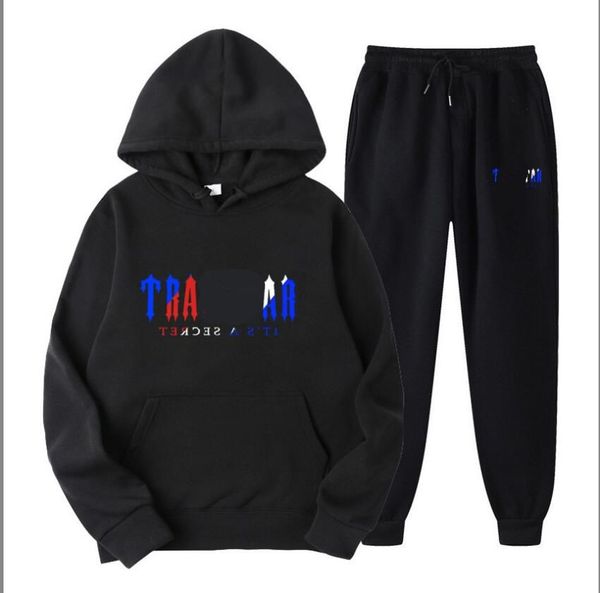 

tracksuit men's hoodies & sweatshirts printed sportswear men 27 colors warm two pieces set loose hoodie sweatshirt pants jogging shr8hu, Black