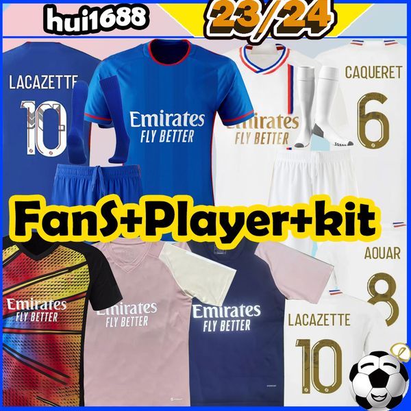 

23 /24 maillot lyon soccer jerseys 2023 2024 pink training cherki aouar home toko ekambi .paqueta dembele cherki home away third fans play, Black;yellow