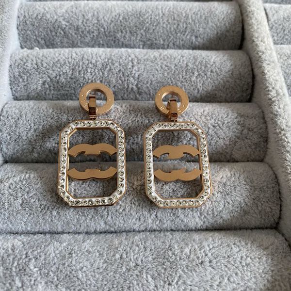 

rose gold luxury women designer earrings mud drill brand stud ring pendant engagement earring wholesale, Golden;silver