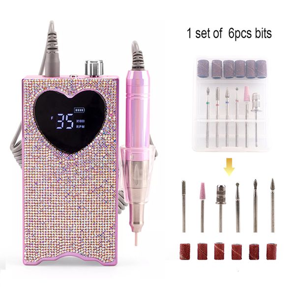 

nail manicure set electric 35000rpm nails drill machine portable professional nail sander gel polish remover cordless manicure tools 230815