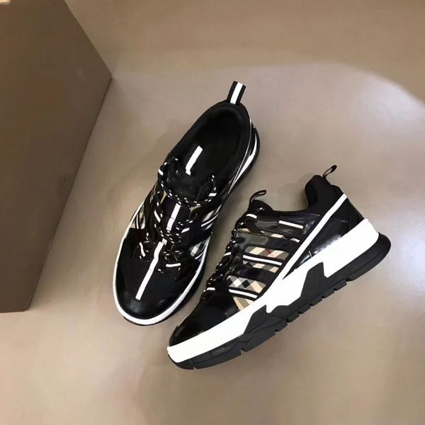 

check leather and suede sneakers luxury brand casual shoes designer vintage classic plaid sneaker fashion men's and women's traine, Red;white
