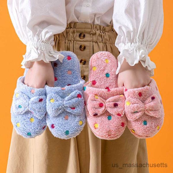 

slipper women' winter home slippers cute autumn warmth thick plush non-slip leisure shoes soft bedroom floor r230816, Black;grey