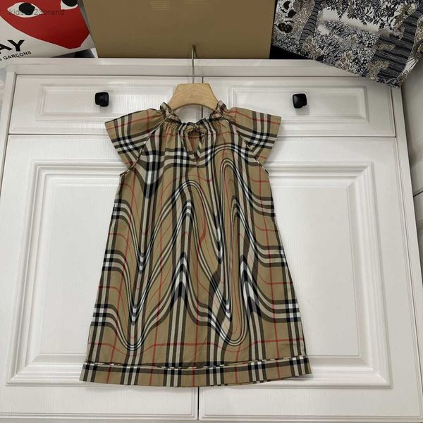 

designer baby clothes kids dress fashion short sleeves baby dress size 90-160 cm summer striped cross design skirt july10, Red;yellow