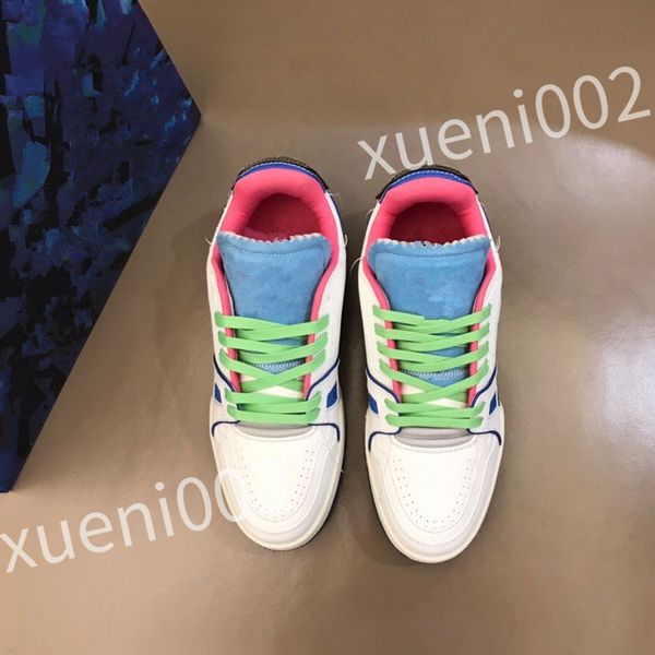 

luxury designer sneakers women shoes classic calfskin sneakers casual style leather trainers lace-up sports train shoes size 39-44 rd1011, Black