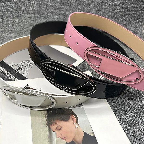 

designer belt stylish leather belt for women pink designers belts fashion brand waistband silver smooth buckle belt men ceinture d embellish, Black;brown