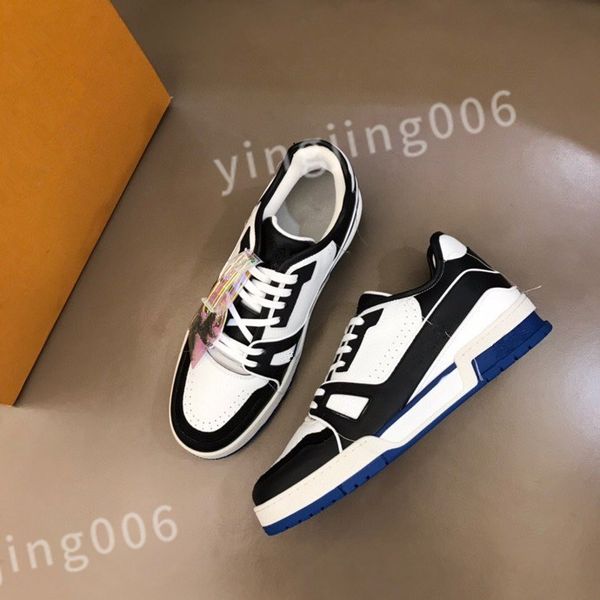 

2023 designer sneaker virgil trainer casual shoes calfskin leather abloh white red blue overlays platform low sneakers size 39-44 rd1012, Black
