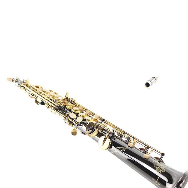 

straight suzuki soprano black nickel gold key saxophone music instrument b flat soprano saxophone with case professional