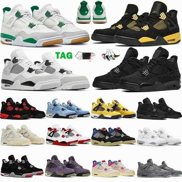 

men s basketball shoes 4 for mens women sports sneakers pine green white oreo university blue mocha seafoam thunder military black cat 4s tr