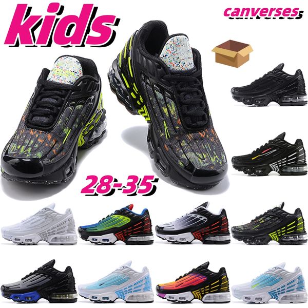 

kids shoes tn youth low sneakers enfants infants toddlers children triple black white 3 designer brand 14iz#