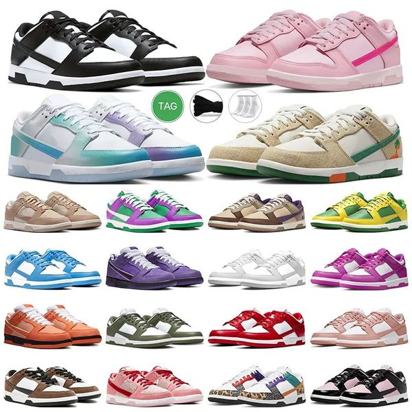 

men women shoes flat sneakers lows panda white black grey fog triple pink university blue red gold rose whisper active fuchsia mens casual t